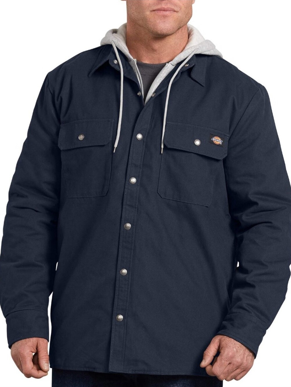 Dickies Black Canvas Chore Work Coat With Jersey Hood And Quilted Lining XL
